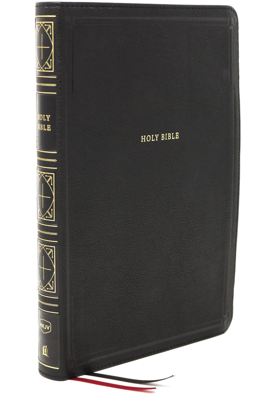 NKJV Thinline Bible, Black, Giant Print, Red Letter, Indexed - Re-vived