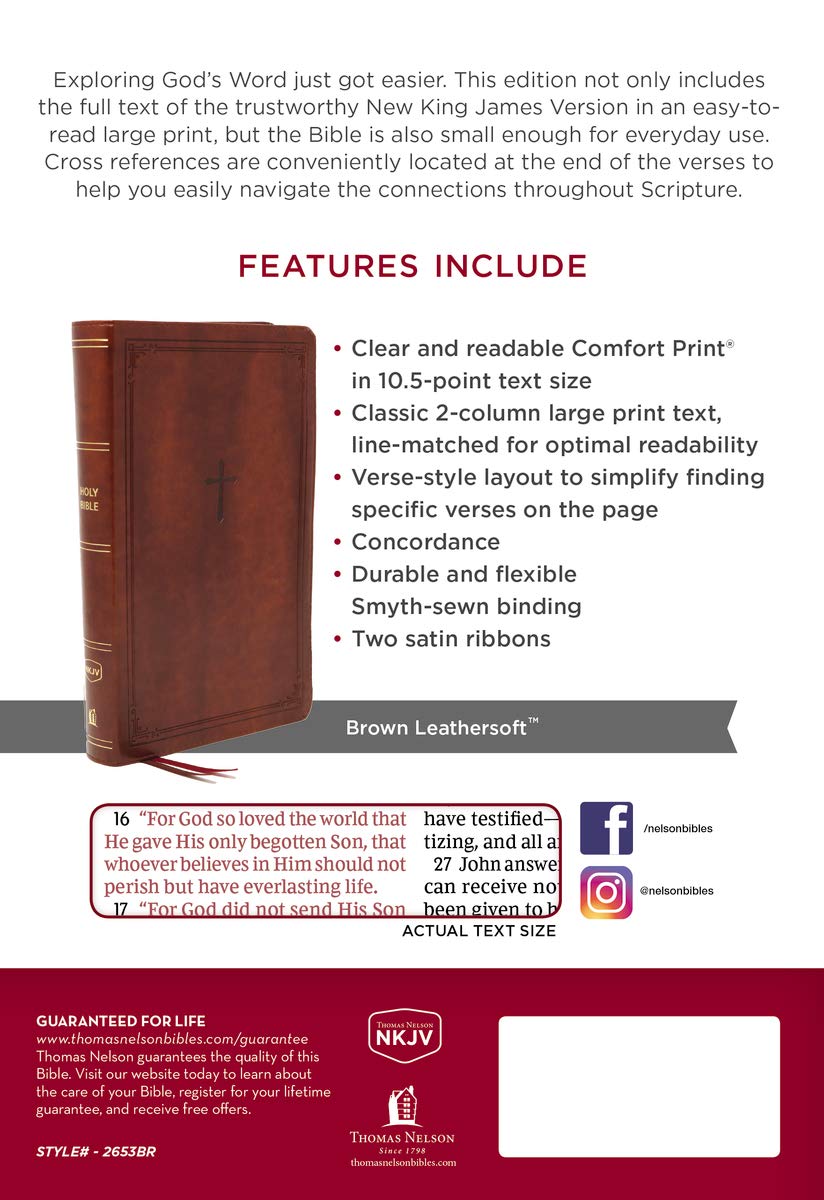 NKJV End-of-Verse Reference Bible, Personal Size, Brown - Re-vived