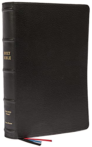 KJV Large Print Verse-by-Verse Reference Bible, Black, Genuine Leather - Re-vived