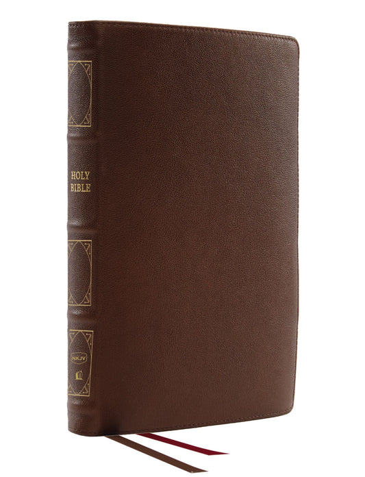 NKJV Deluxe Thinline Reference Bible, Brown, Red Letter - Re-vived
