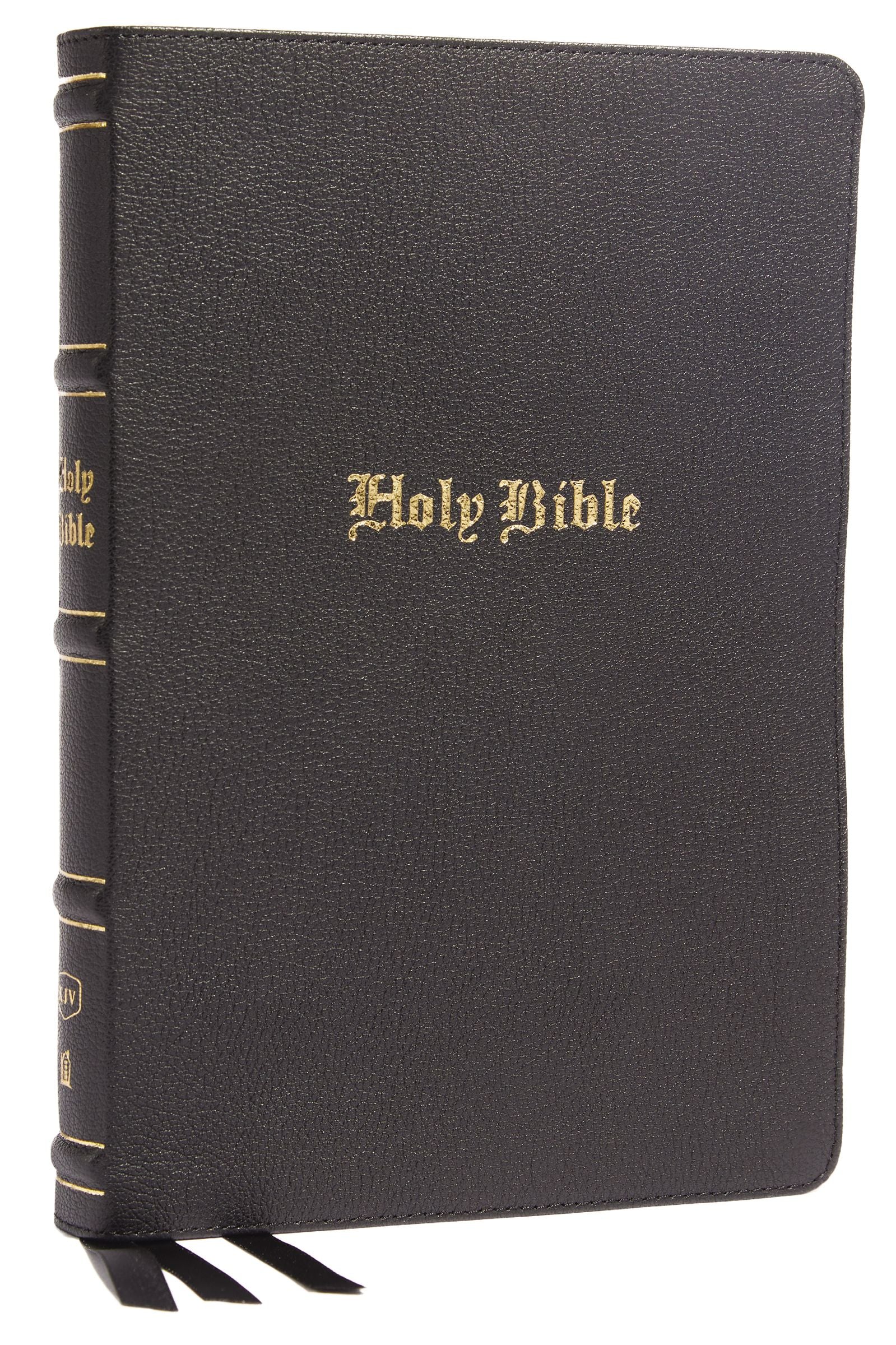 KJV Thinline Bible, Large Print, Black Leather - Re-vived