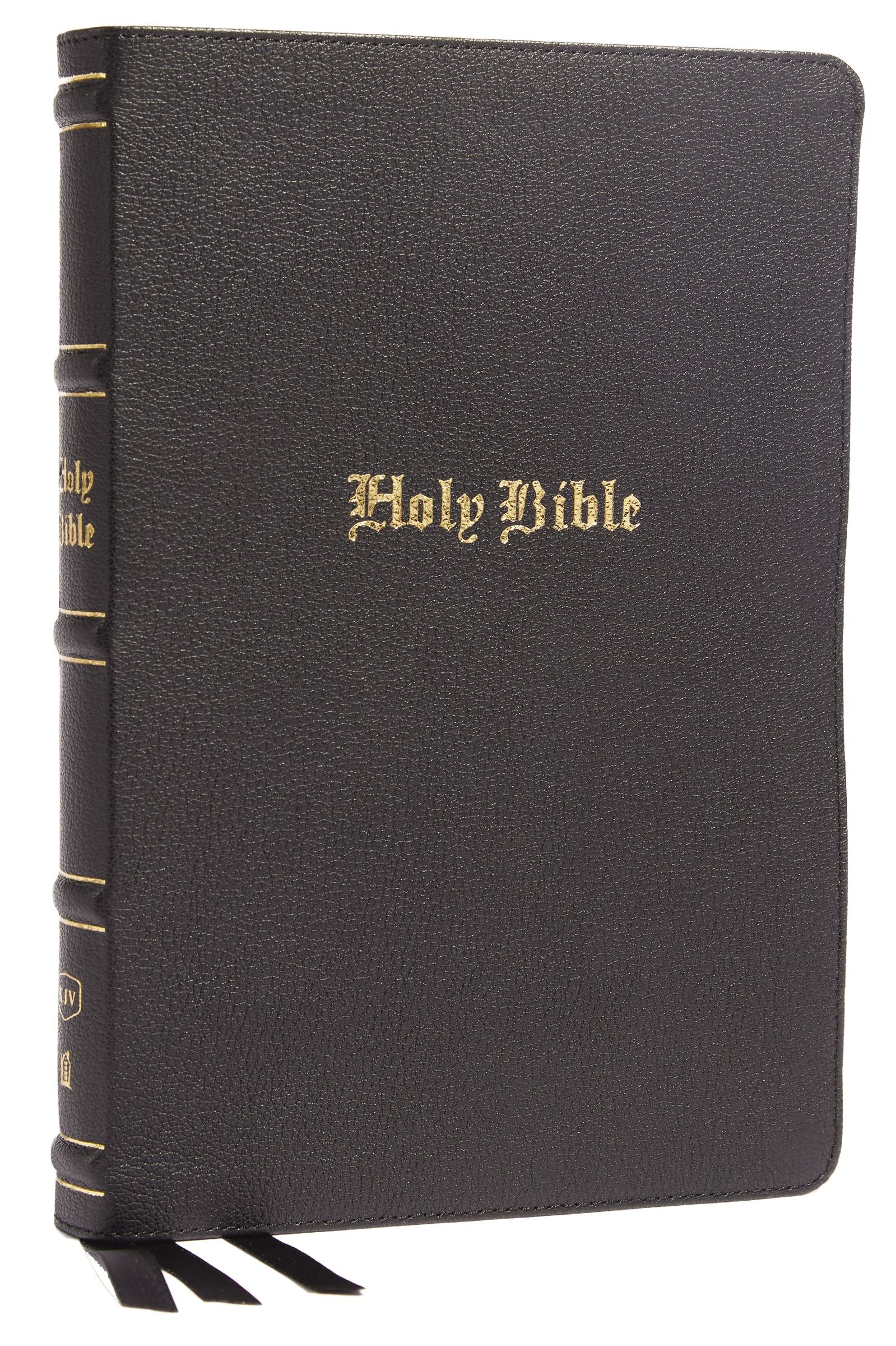 KJV Thinline Bible, Large Print, Black Genuine Leather - Re-vived