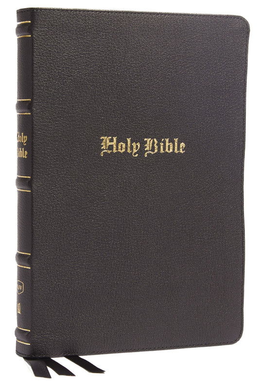 KJV Thinline Bible, Large Print, Black Genuine Leather - Re-vived