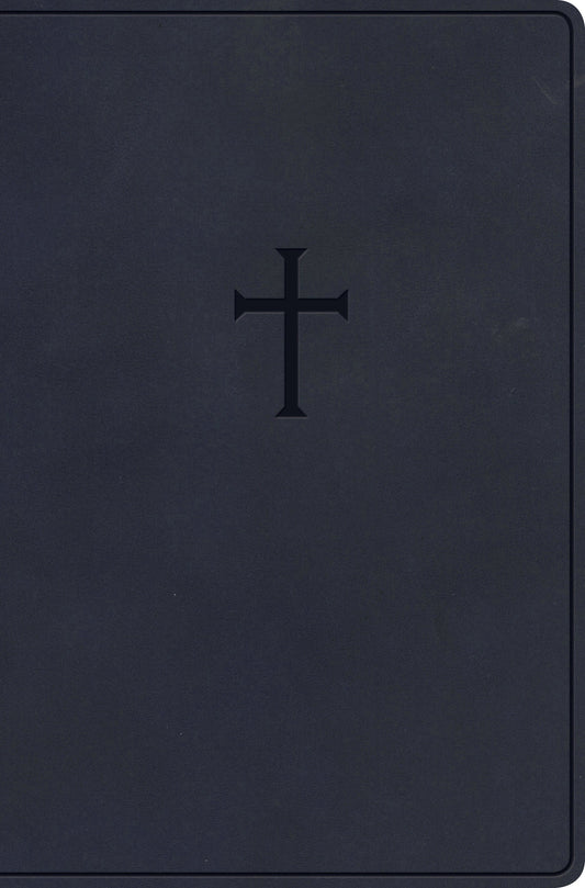 KJV Everyday Study Bible, Navy Cross LeatherTouch - Re-vived