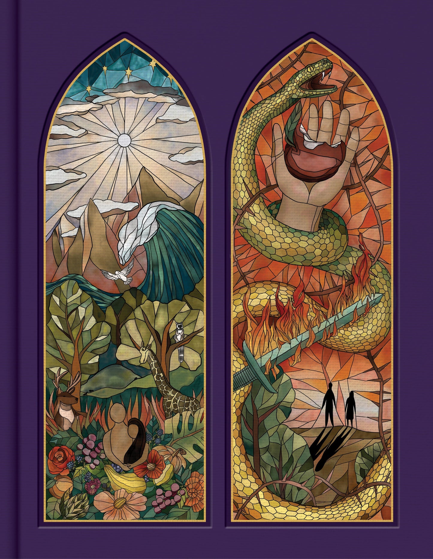 CSB Notetaking Bible, Stained Glass Edition, Amethyst - Re-vived