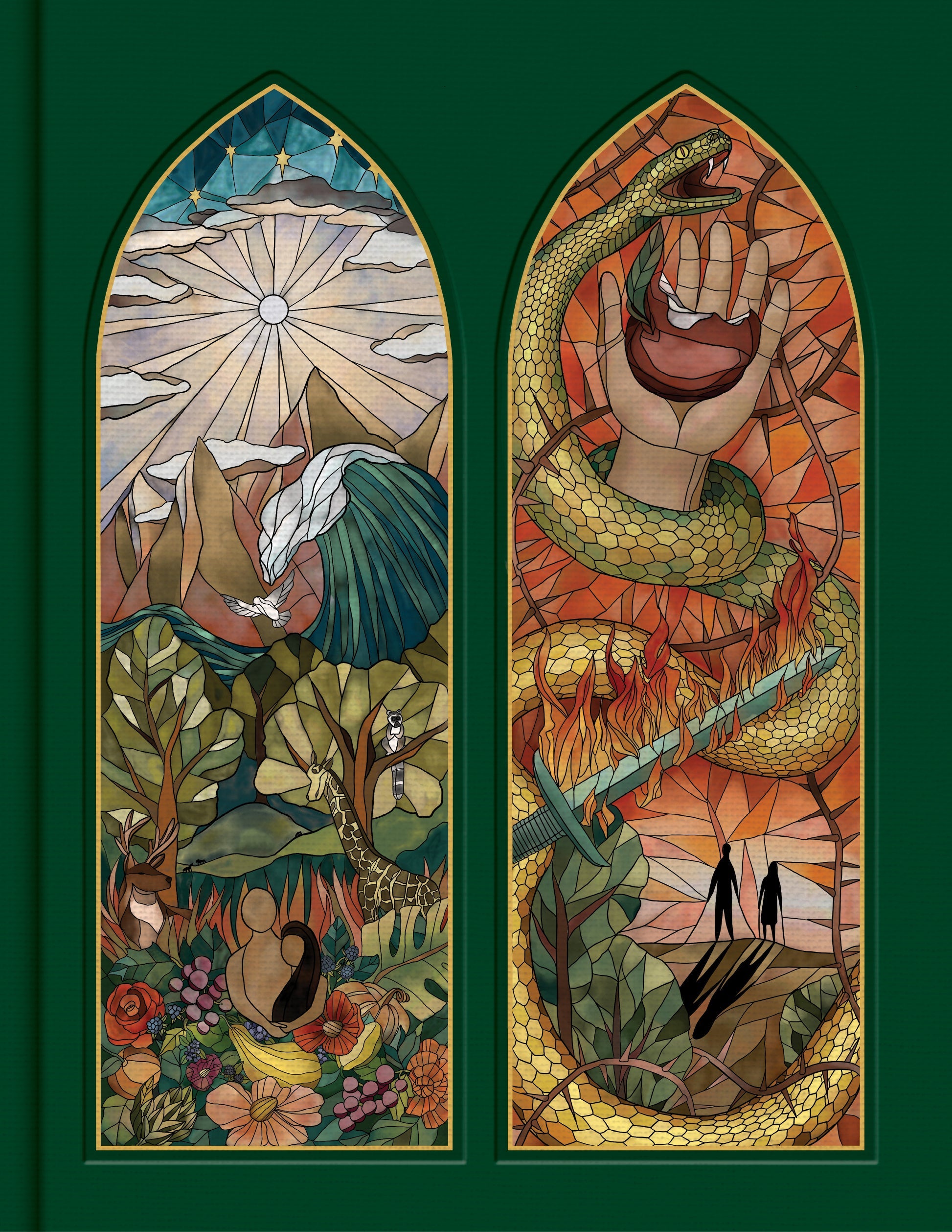 CSB Notetaking Bible, Stained Glass Edition, Emerald - Re-vived