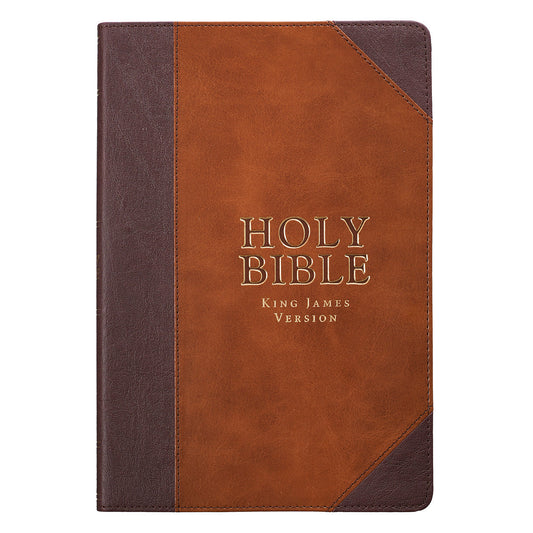 KJV Large Print Thinline Bible, Brown - Re-vived
