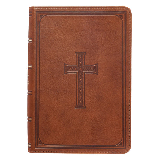 KJV Large Print Compact Bible, Tan - Re-vived