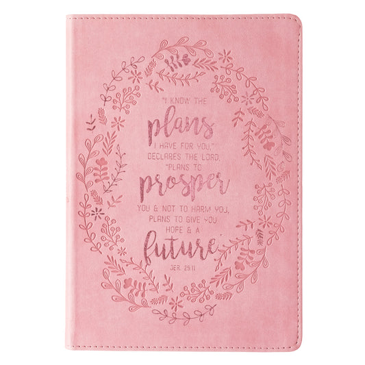 Jeremiah 29:11 Pink Slimline Journal - Re-vived