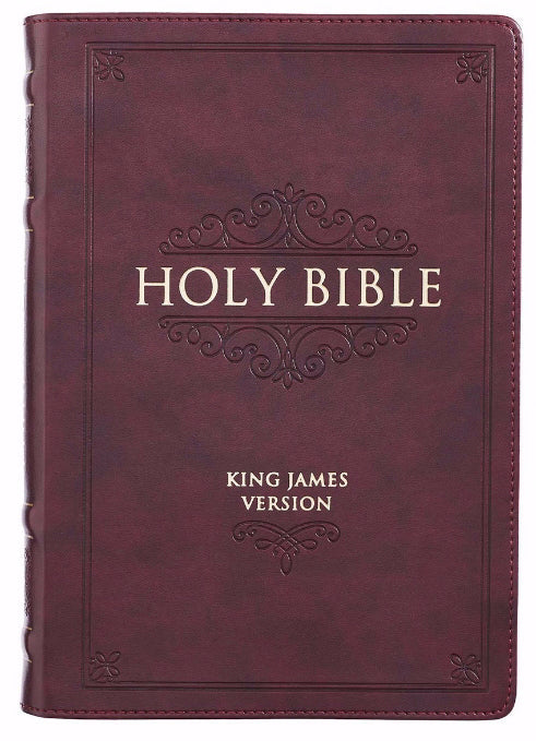 KJV Large Print Thinline Bible, Burgundy, Thumb Indexed - Re-vived