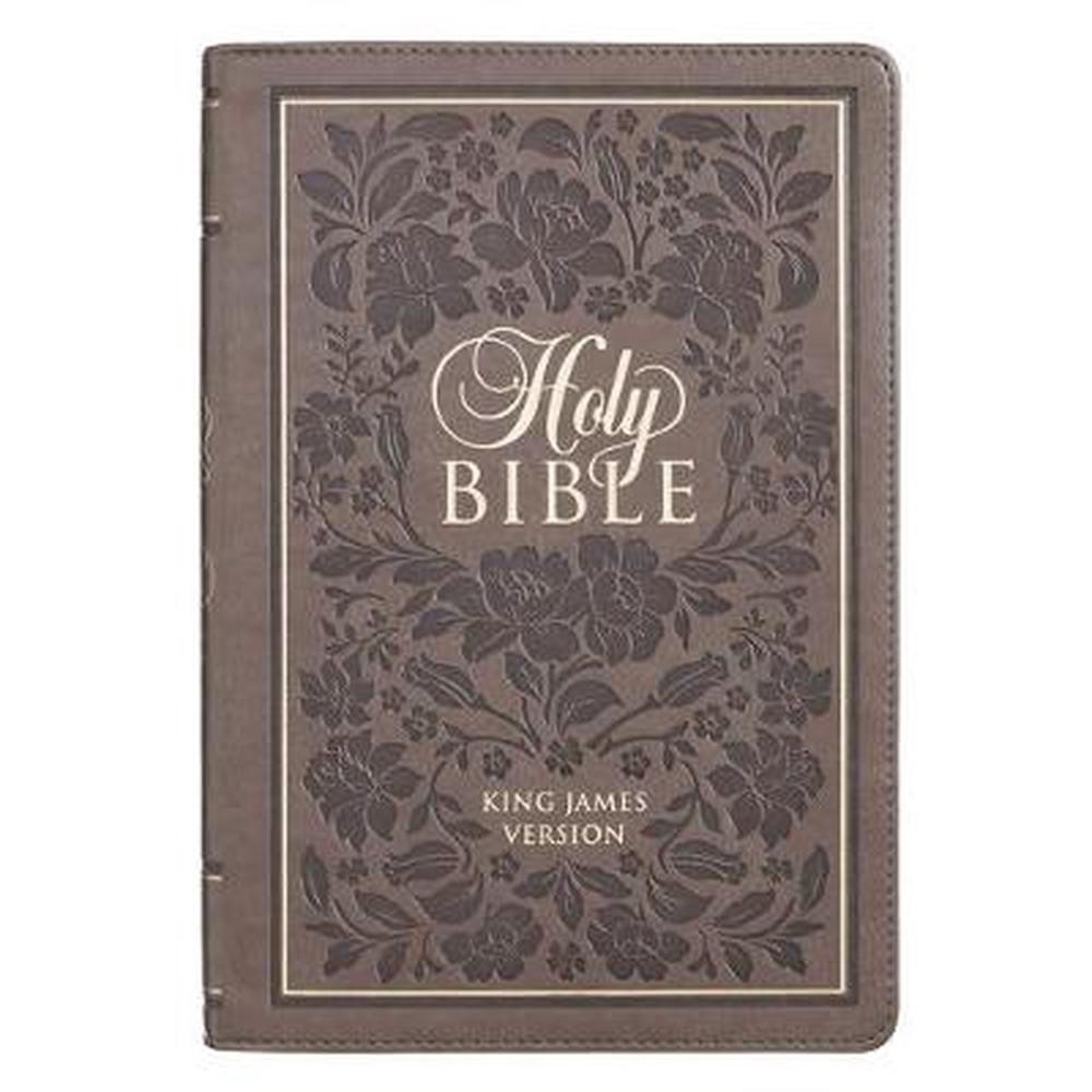 KJV Large Print Thinline Bible, Flowers, Thumb Indexed - Re-vived
