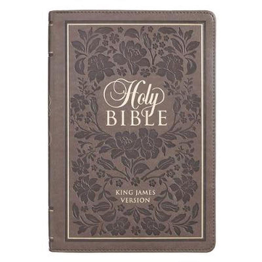 KJV Large Print Thinline Bible, Flowers, Thumb Indexed - Re-vived