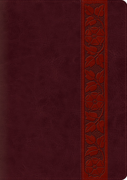 ESV Study Bible, Large Print, Mahogany, Trellis Design - Re-vived