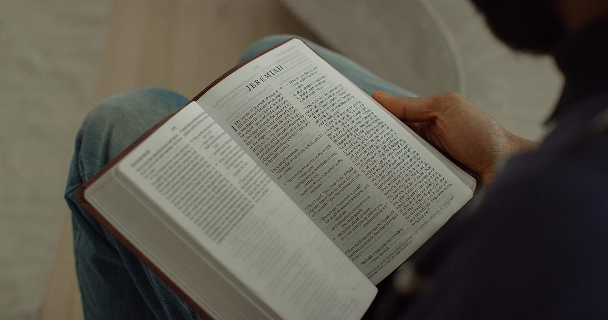 ESV Large Print Thinline Bible, TruTone, Mahogany - Re-vived