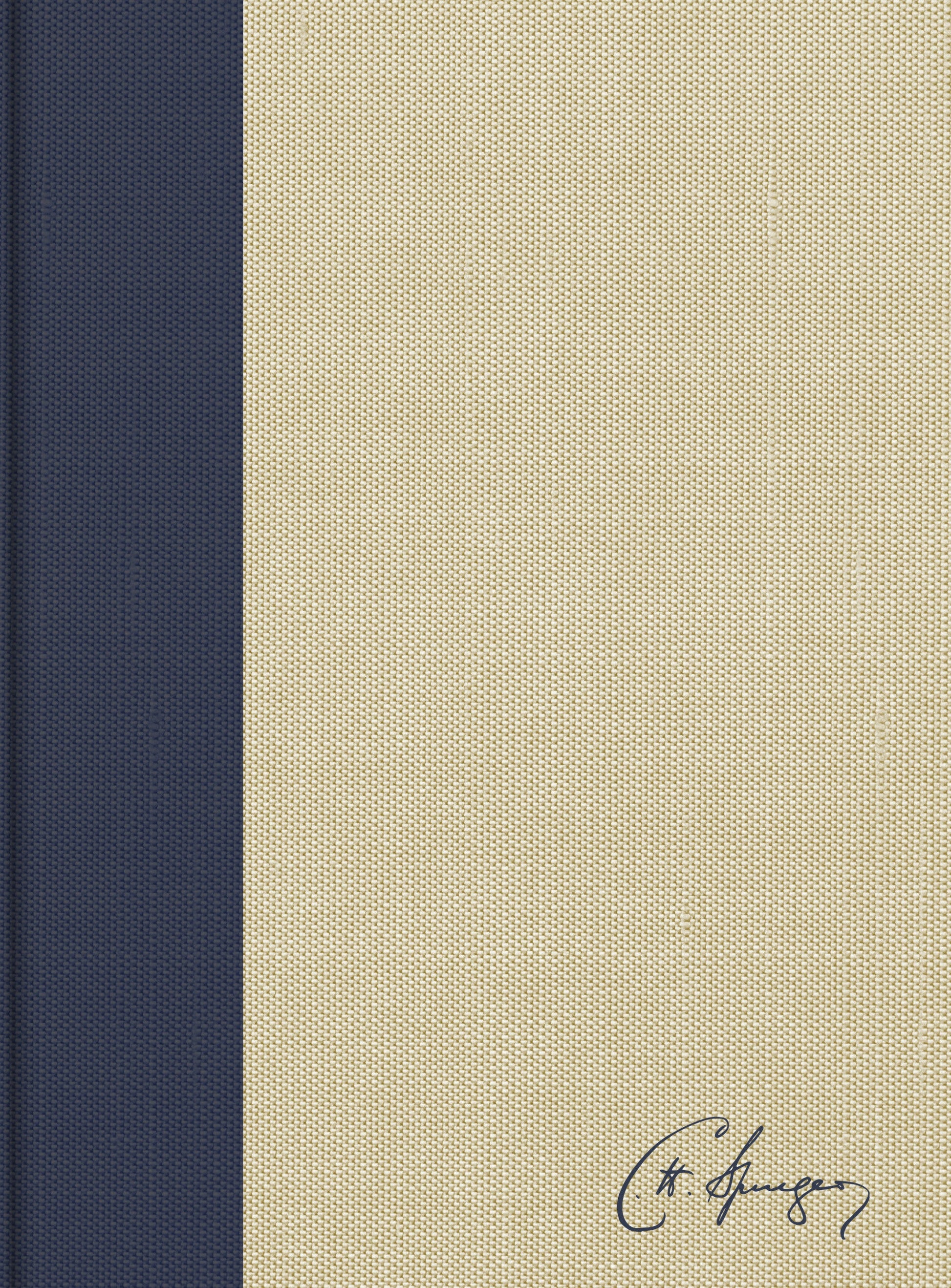 KJV Spurgeon Study Bible, Navy/Tan Cloth-over-Board - Re-vived
