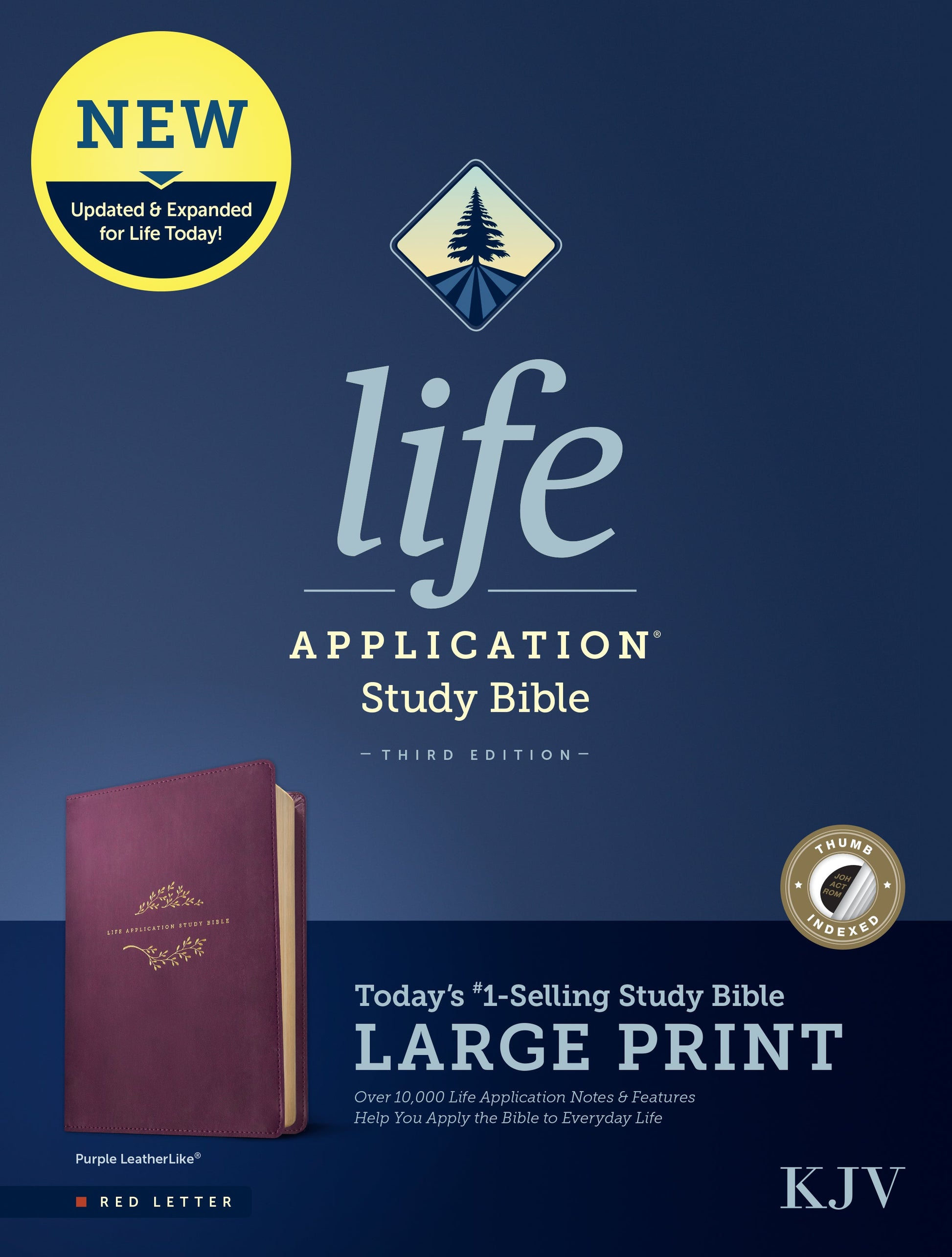 KJV Life Application Study Bible, Third Edition, Large Print, Purple LeatherLike, Red Letter - Re-vived