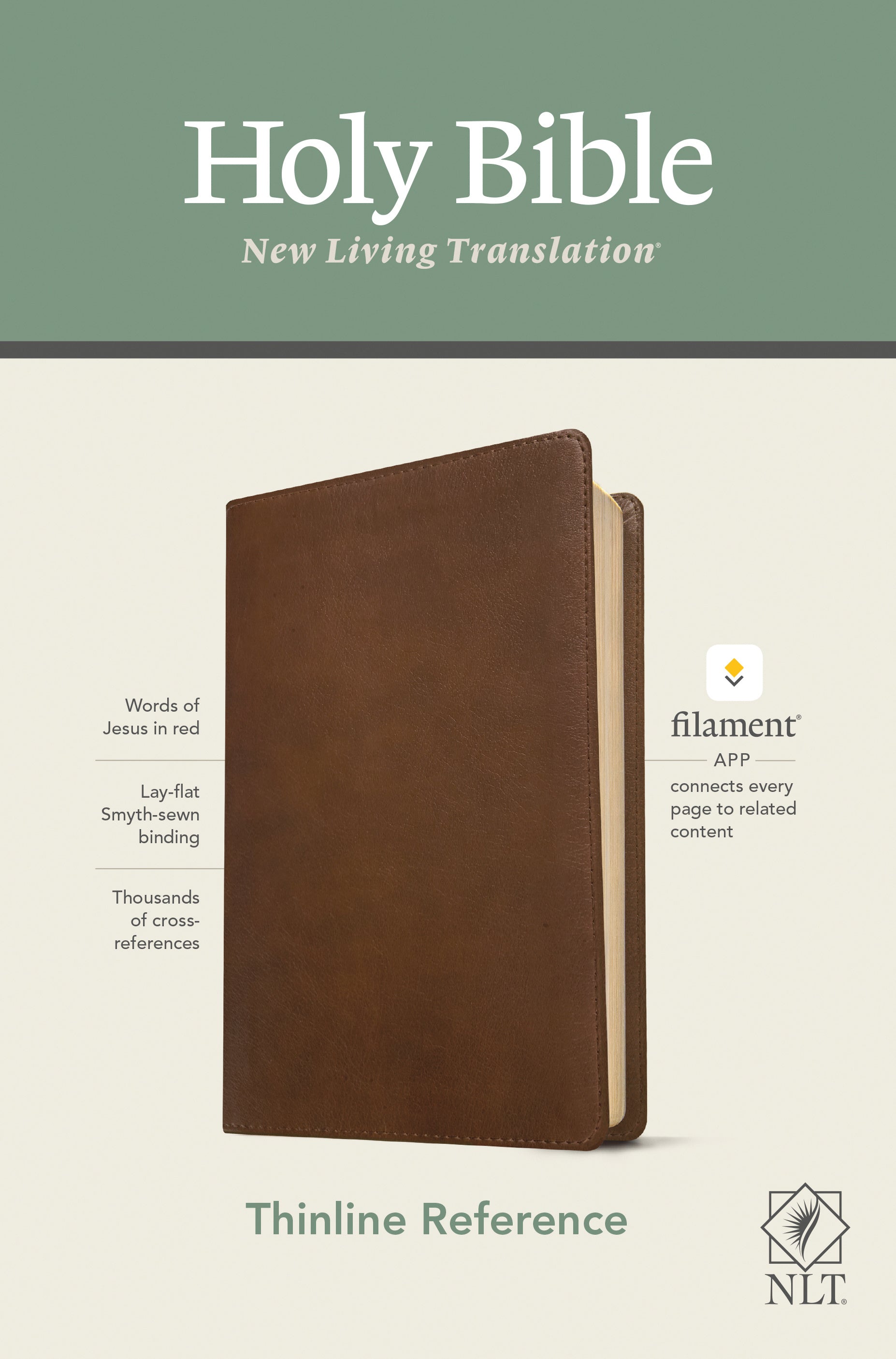 NLT Thinline Reference Bible, Filament Edition, Brown - Re-vived