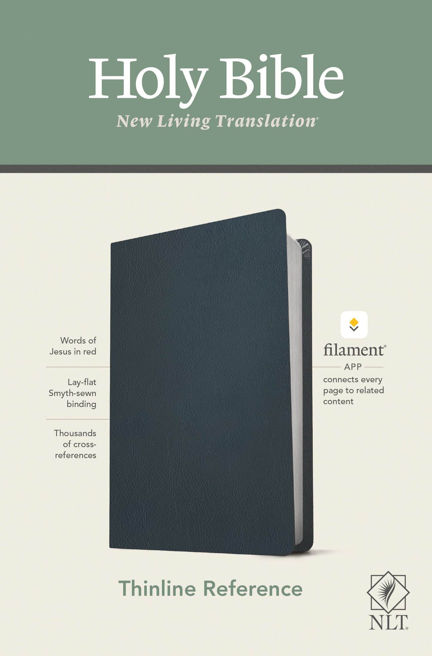 NLT Thinline Reference Bible, Filament Edition, Navy - Re-vived