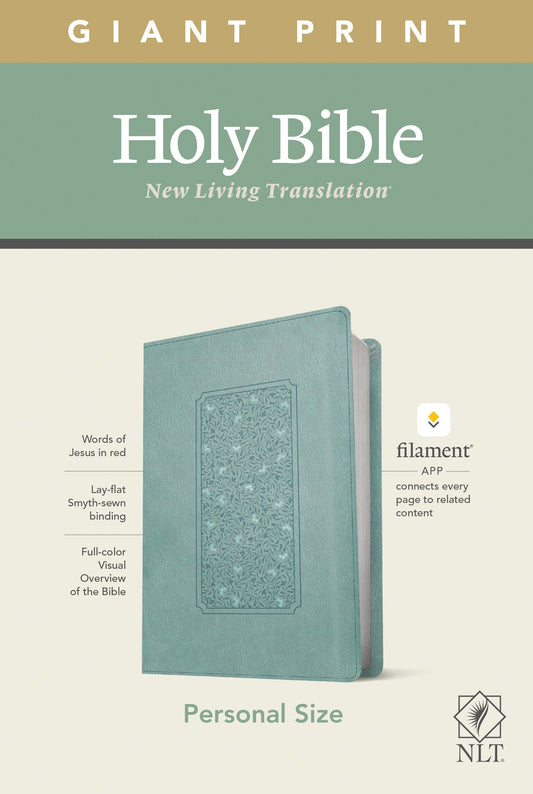 NLT Personal Size Giant Print Bible, Filament Edition, Teal - Re-vived