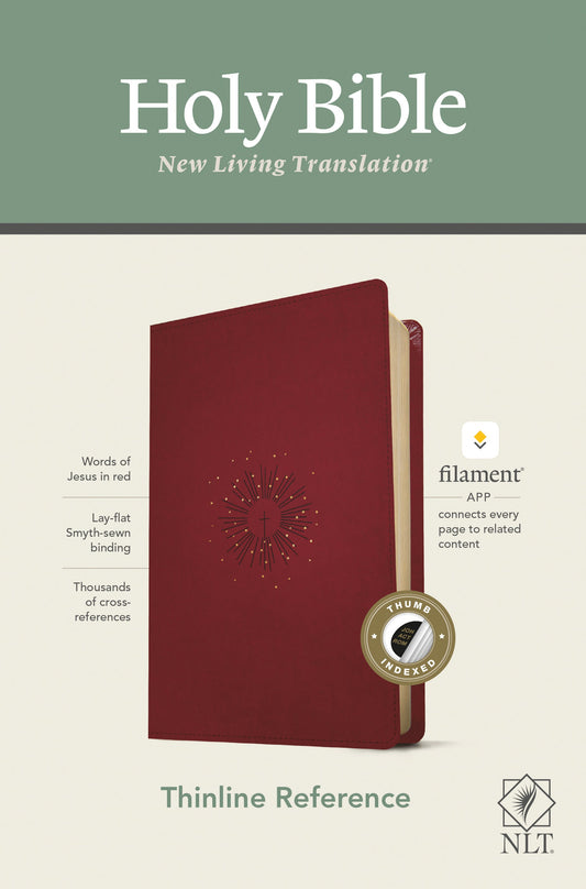 NLT Thinline Reference Bible, Filament Edition, Berry - Re-vived