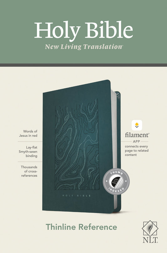 NLT Thinline Reference Bible, Filament Edition, Teal - Re-vived