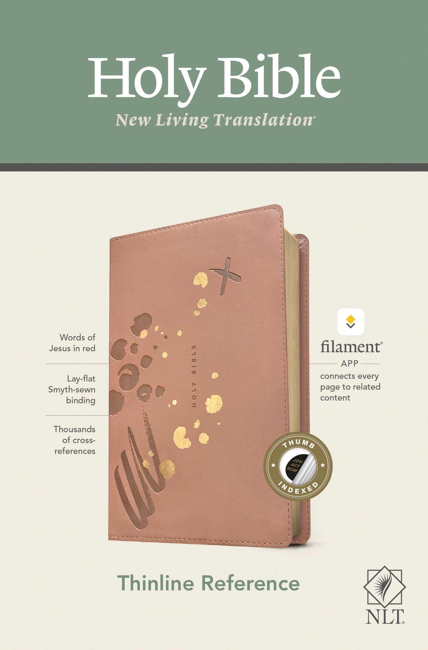 NLT Thinline Reference Bible, Filament Edition, Pink - Re-vived