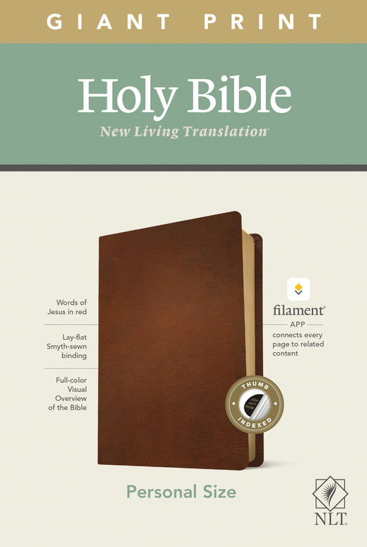 NLT Personal Size Giant Print Bible, Filament Edition, Brown - Re-vived