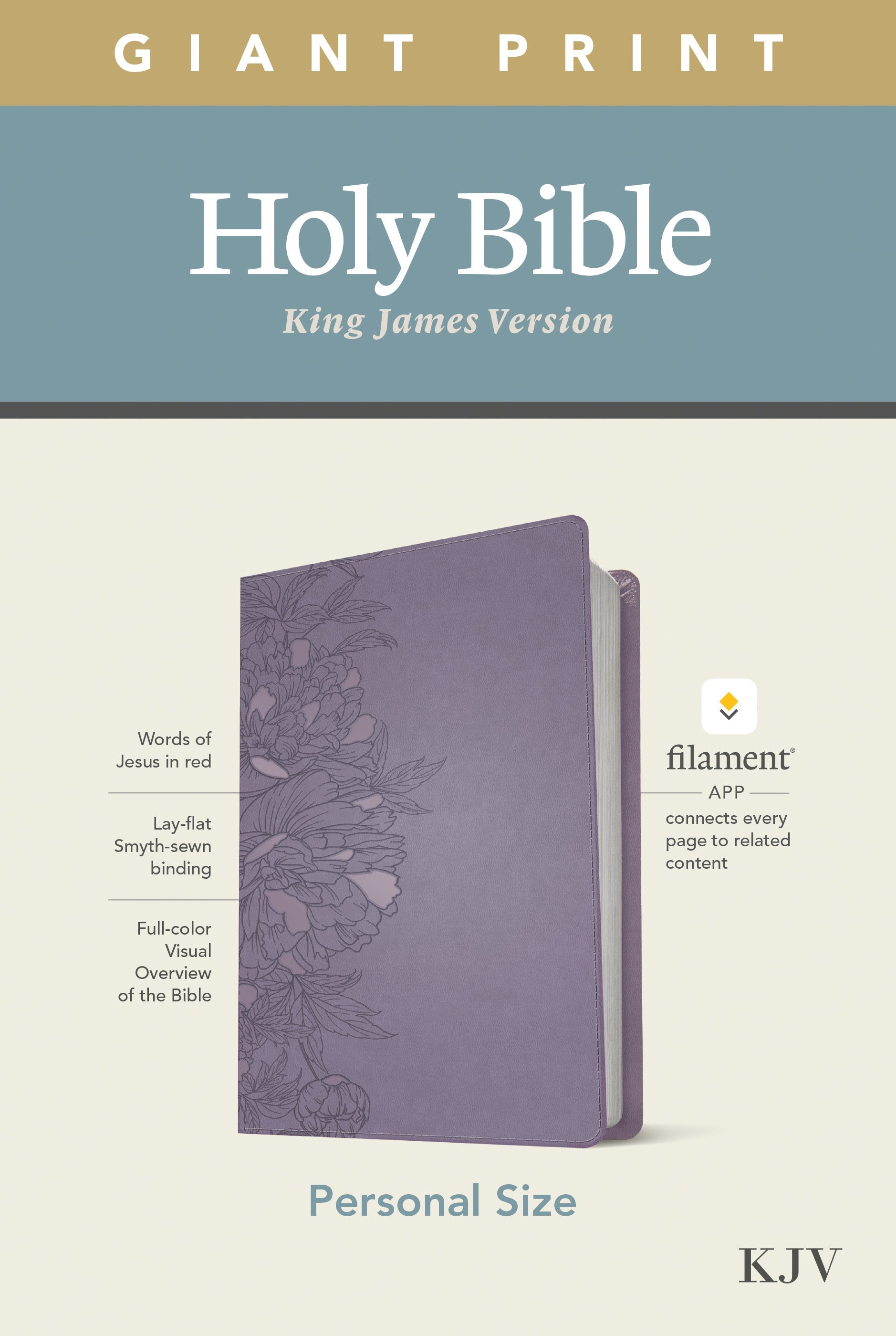 KJV Personal Size Giant Print Bible, Filament Ed., Lavender - Re-vived