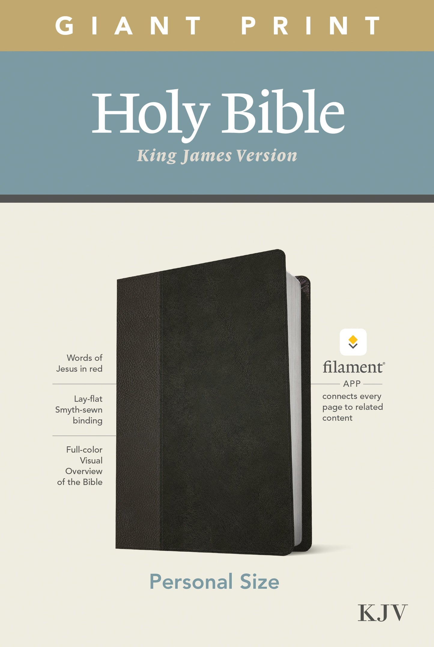 KJV Personal Size Giant Print Bible, Filament Edition, Black - Re-vived