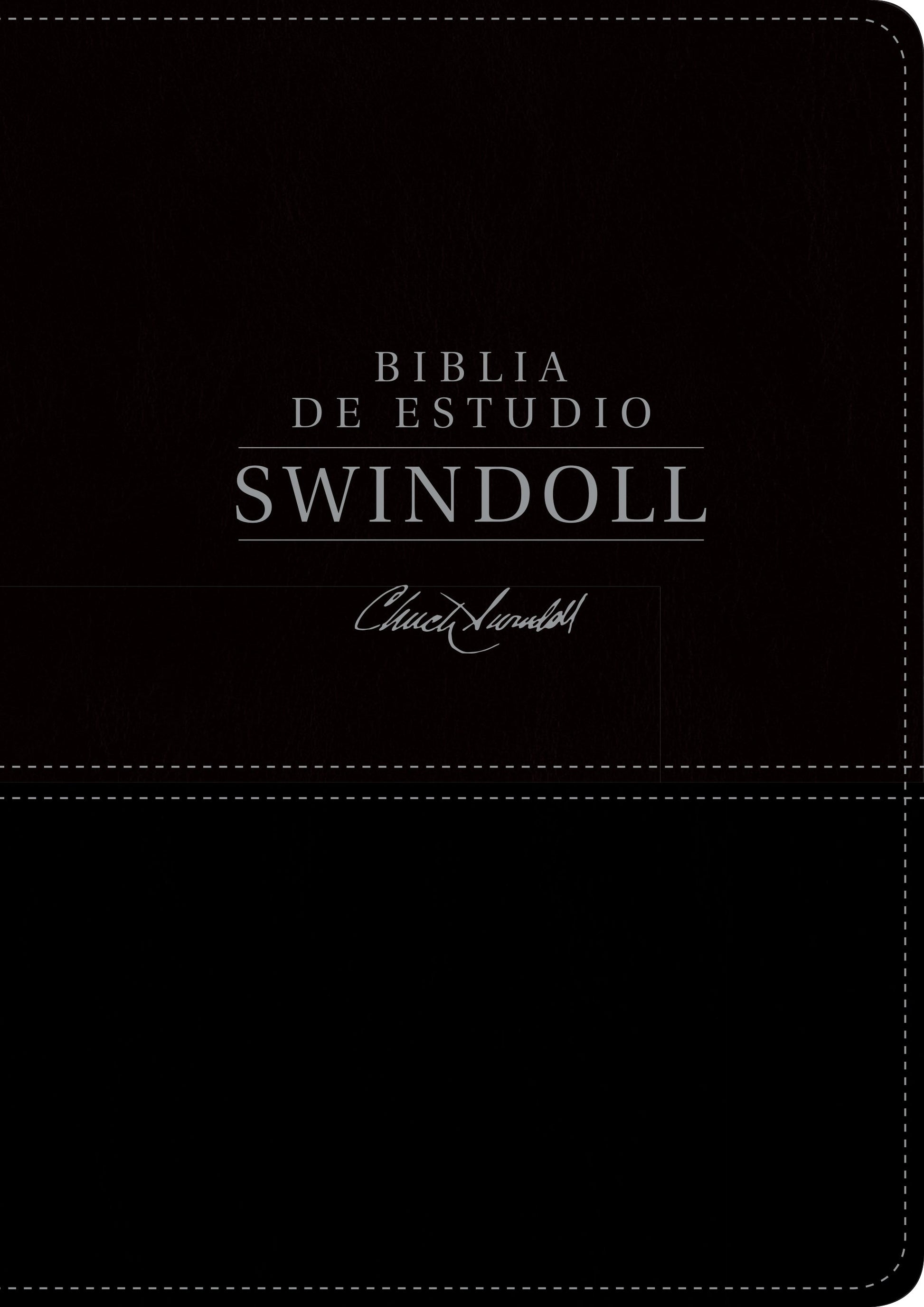 Biblia de estudio Swindoll NTV, SentiPiel, Negro, Índice - Re-vived