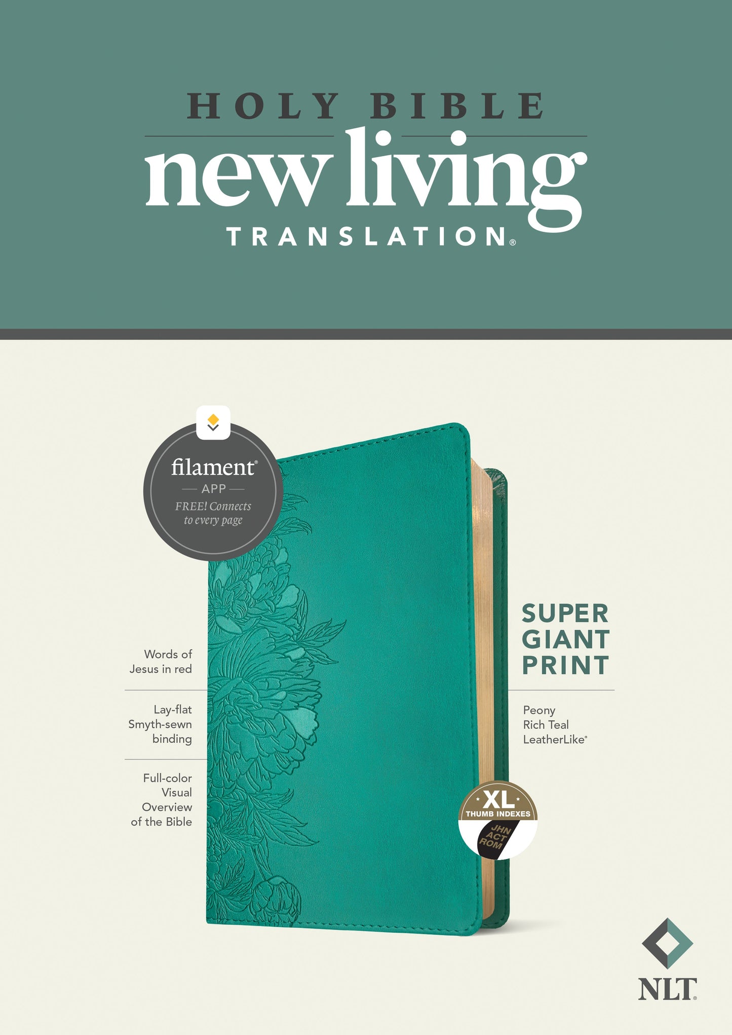 NLT Super Giant Print Bible, Filament Enabled Edition (Red L - Re-vived