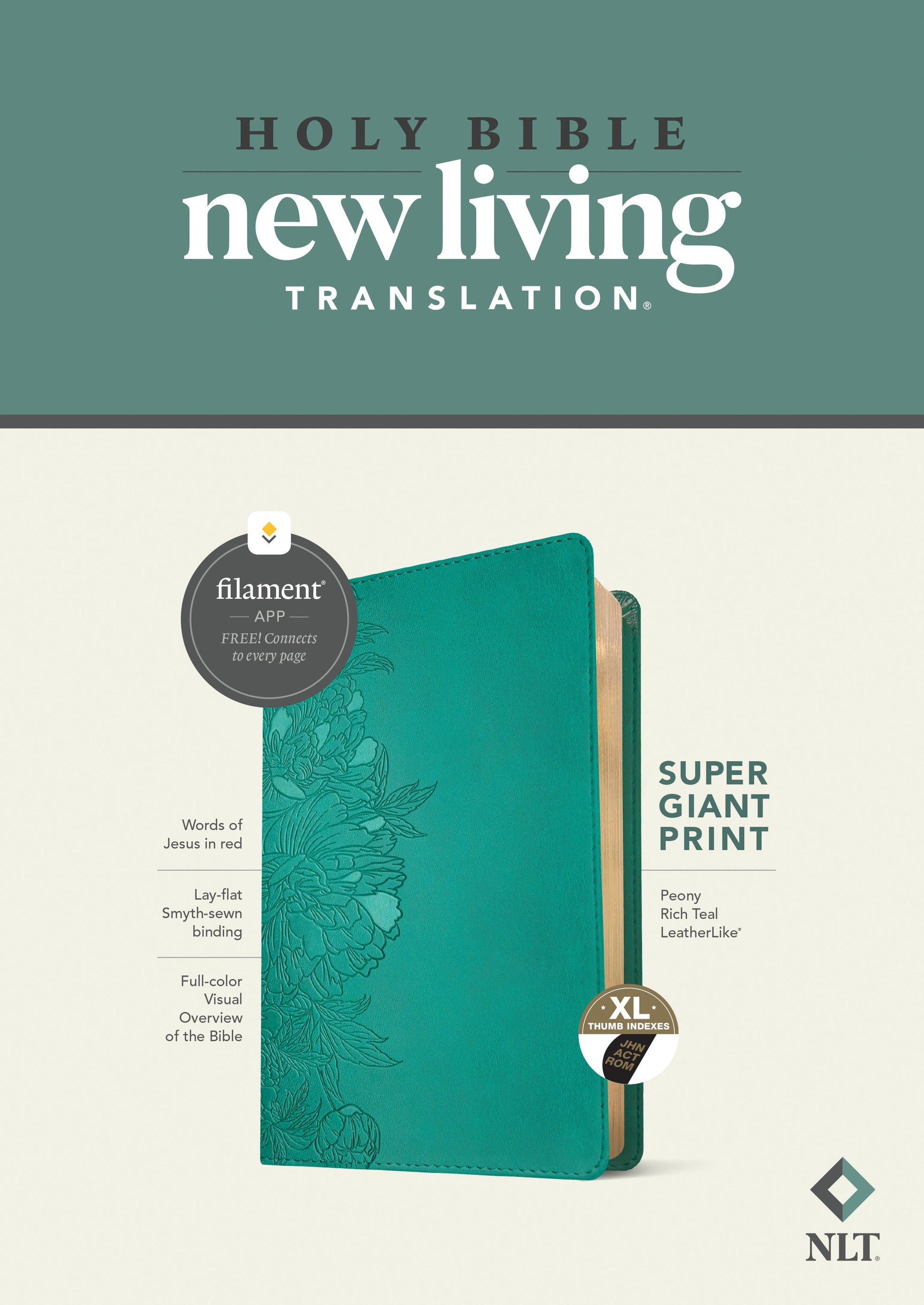 NLT Super Giant Print Bible, Filament Enabled Edition (Red L - Re-vived