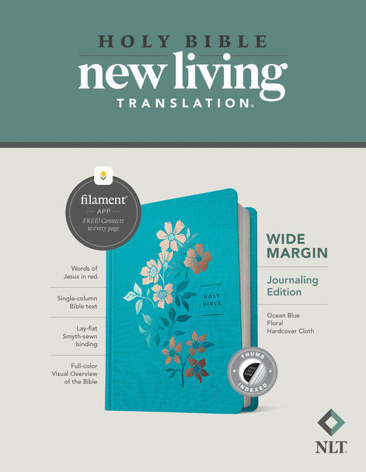 NLT Wide Margin Bible, Filament Enabled Edition, Blue - Re-vived