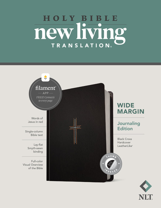 NLT Wide Margin Bible, Filament Enabled Edition, Black - Re-vived