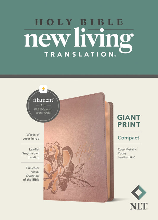 NLT Compact Giant Print Bible, Filament Edition, Rose - Re-vived