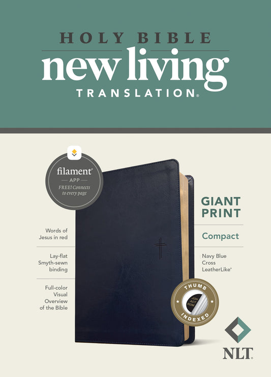 NLT Compact Giant Print Bible, Filament Edition, Navy - Re-vived