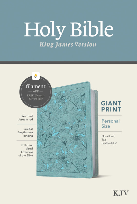 KJV Personal Size Giant Print Bible, Filament Edition, Teal - Re-vived