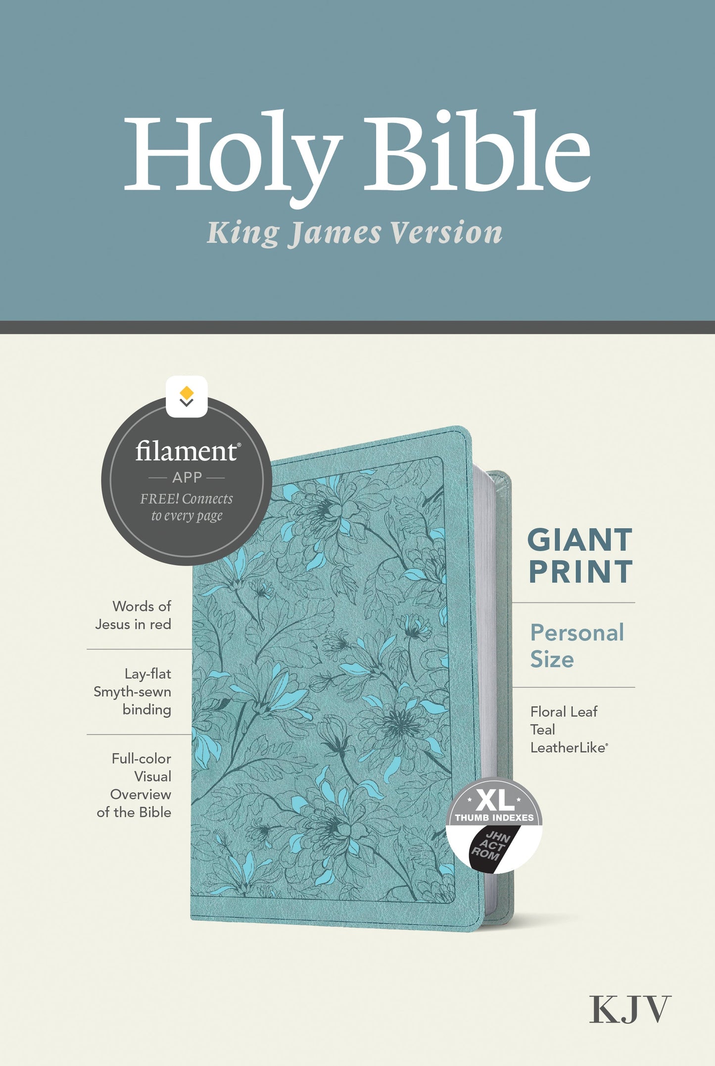 KJV Personal Size Giant Print Bible, Filament Enabled - Re-vived