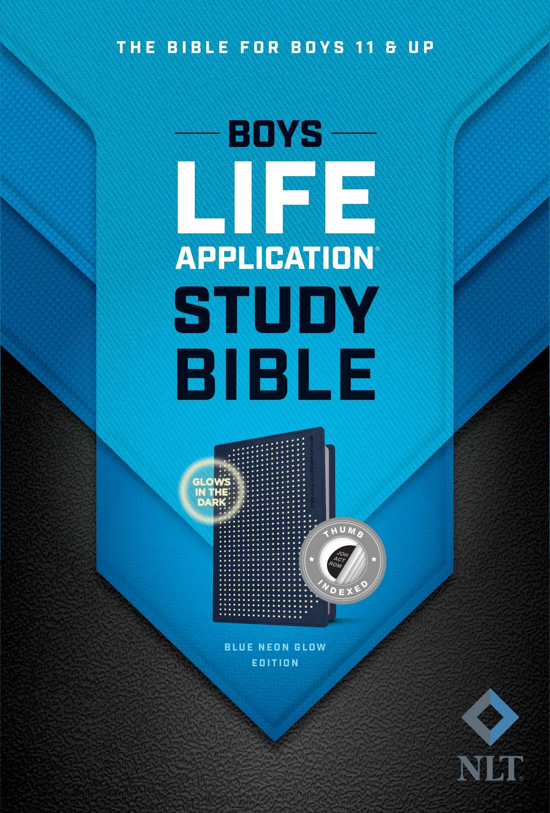 NLT Boys Life Application Study Bible, Blue/Neon, Indexed - Re-vived