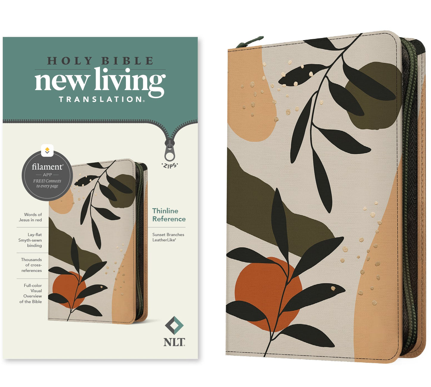 NLT Thinline Reference Zipper Bible, Filament Edition - Re-vived