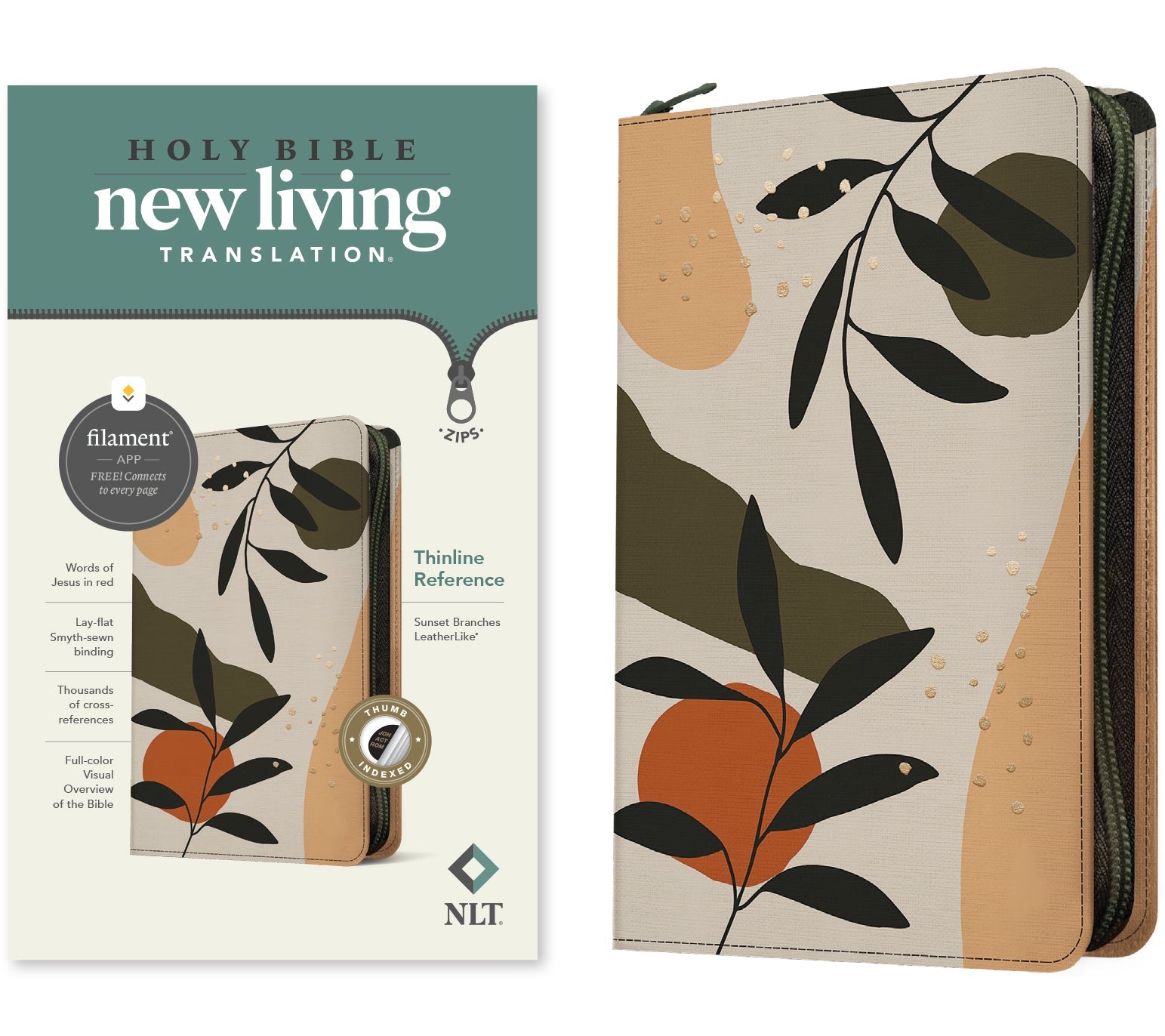 NLT Thinline Reference Zipper Bible, Filament Edition - Re-vived