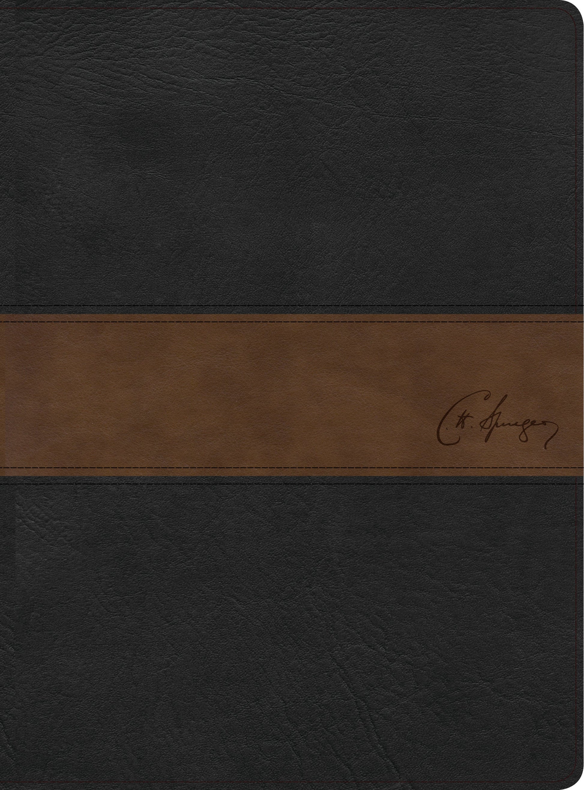 RVR 1960 Biblia de estudio Spurgeon, negro/marrón símil piel - Re-vived