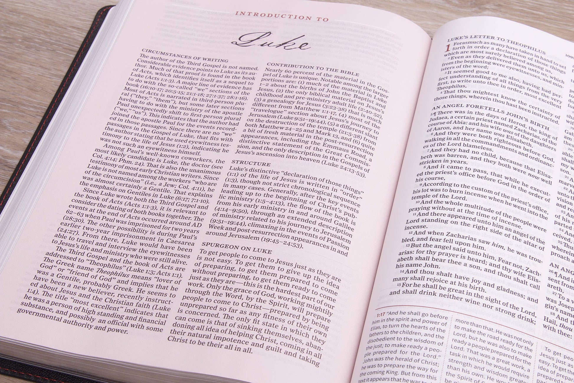 KJV Spurgeon Study Bible, Black Genuine Leather - Re-vived