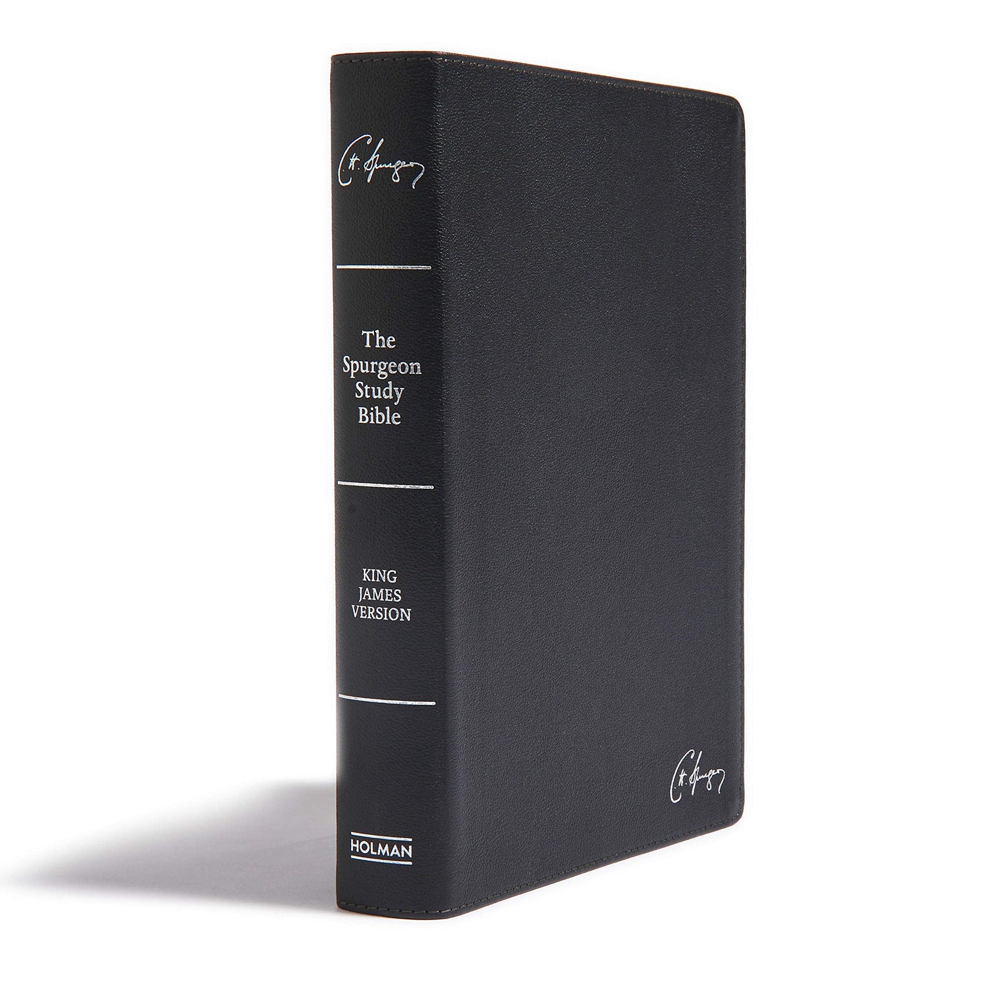 KJV Spurgeon Study Bible, Black Genuine Leather - Re-vived