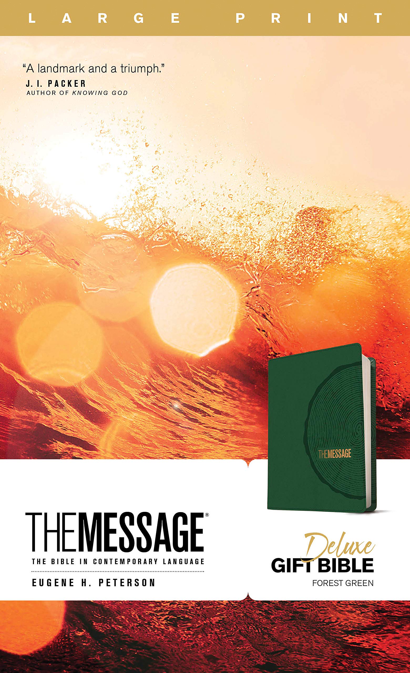 Message Deluxe Gift Bible, Large Print, Green - Re-vived
