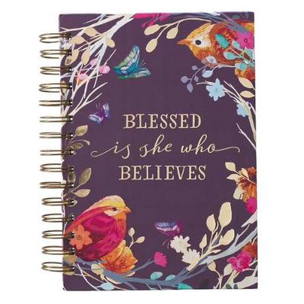 Blessed is She Purple Large Wirebound Journal - Re-vived
