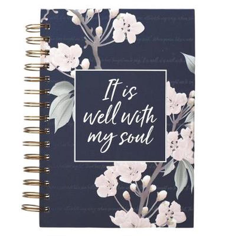 It is Well Navy Large Wirebound Journal - Re-vived