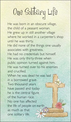 One Solitary Life Prayer Cards - Re-vived