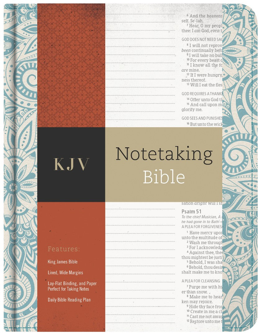 KJV Notetaking Bible, Blue Floral - Re-vived