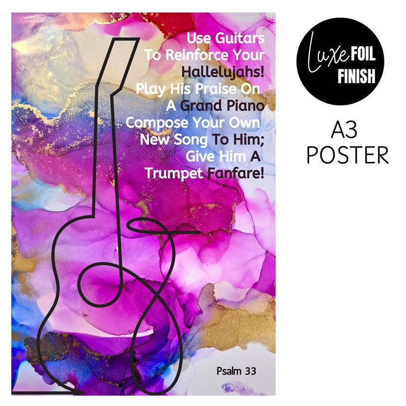 Guitar A3 Poster - Re-vived